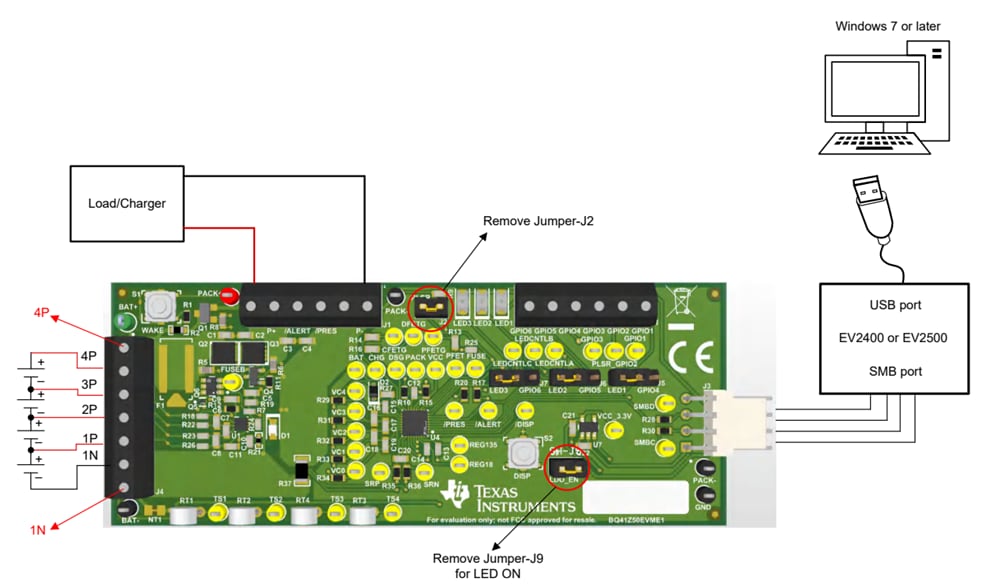Circuit de localisation - Texas Instruments Module d'évaluation bq41Z50EVM